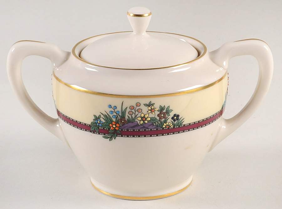 Southern Gardens Shape 1962 Sugar Bowl & Lid by Lenox-1