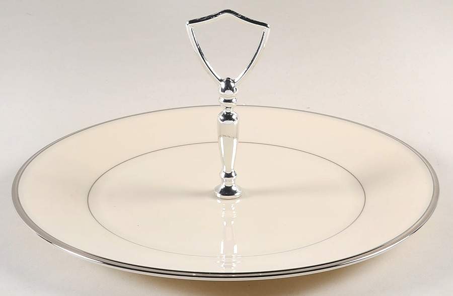 Solitaire Round Serving Plate with Handle (DP) by Lenox-1