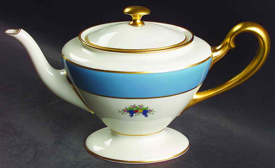 Somerset Blue Teapot & Lid by Lenox-1