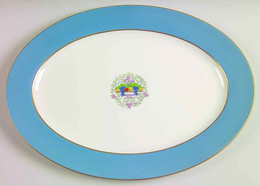 Somerset Blue 15" Oval Serving Platter by Lenox-1