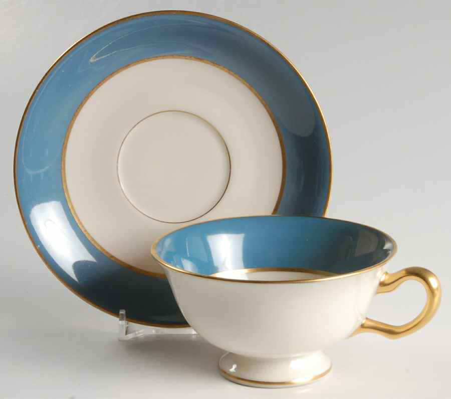 Somerset Blue Footed Cup & Saucer Set by Lenox-1