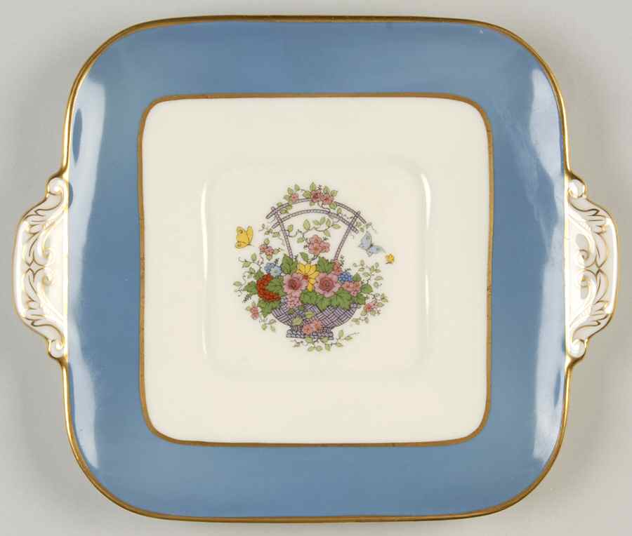 Somerset Blue Square Handled Cake Plate by Lenox-1