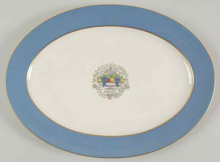 Somerset Blue 13" Oval Serving Platter by Lenox-1