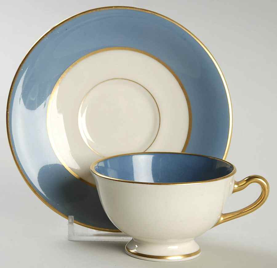 Somerset Blue Flat Demitasse Cup & Saucer Set by Lenox-1