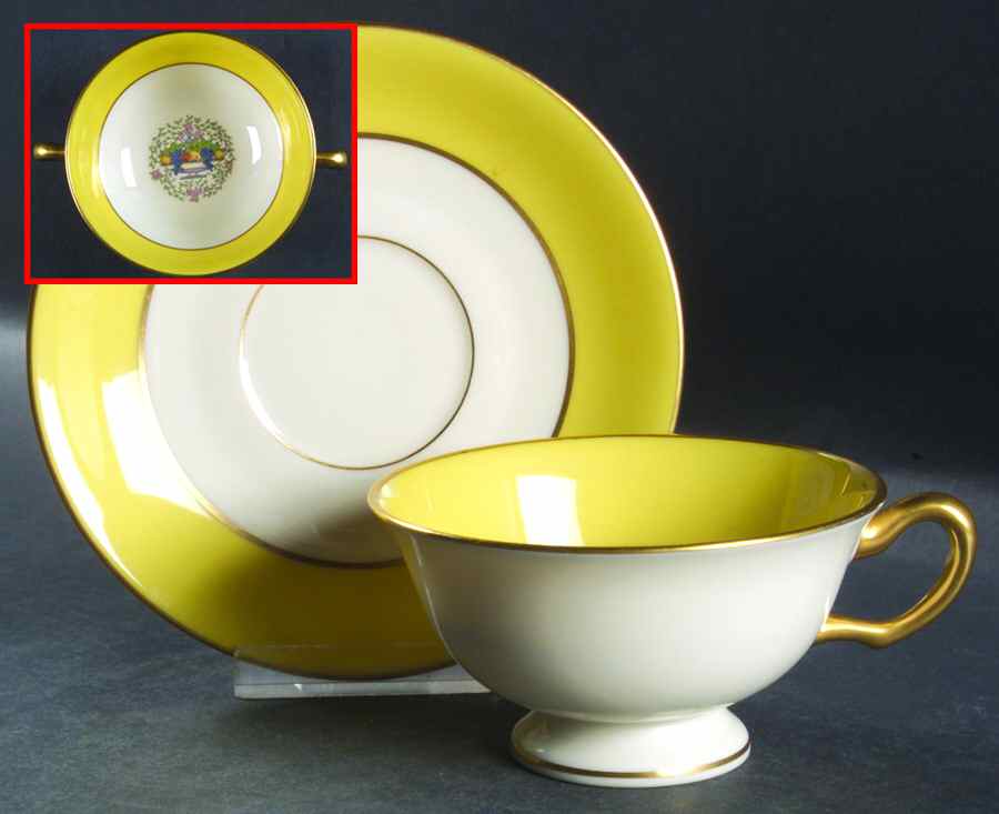 Somerset Yellow Footed Cup & Saucer Set by Lenox-1