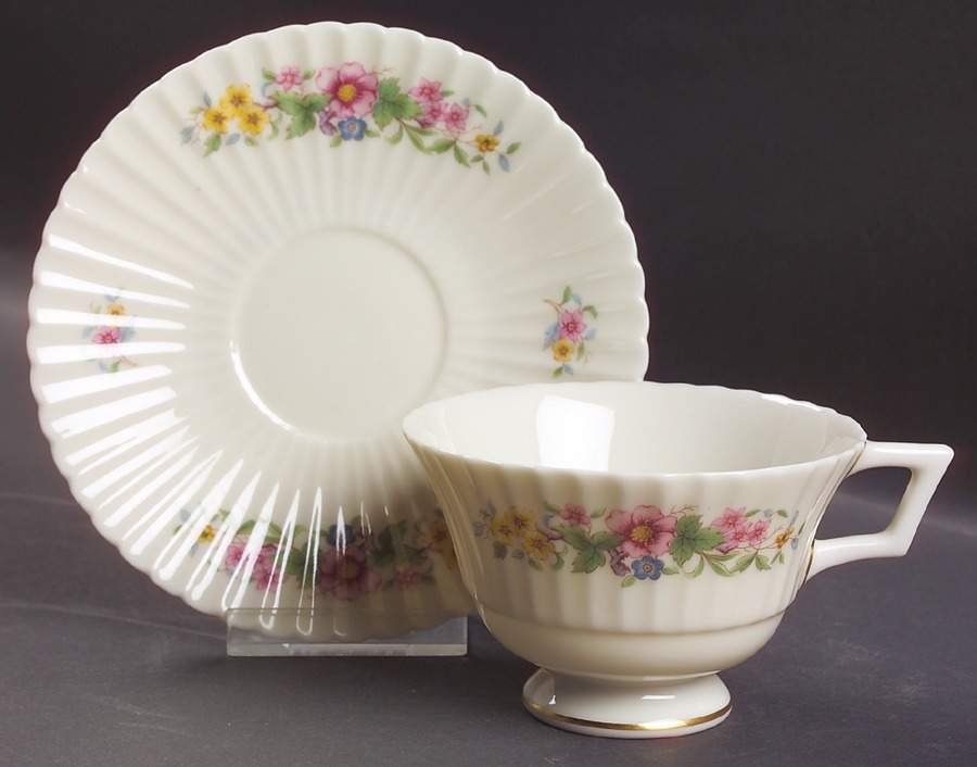Sonnet Footed Cup & Saucer Set by Lenox-1