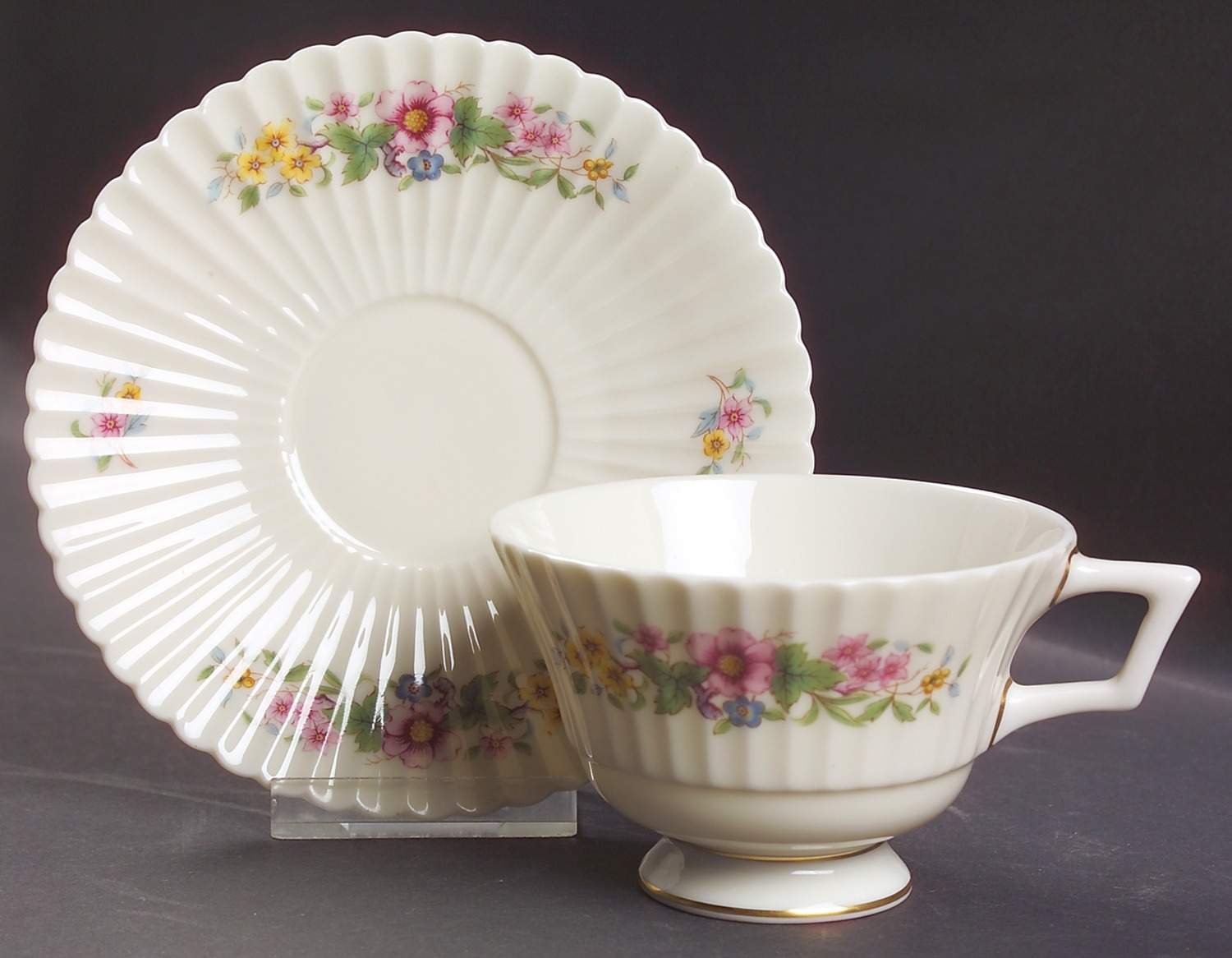 Sonnet Footed Cup & Saucer Set by Lenox-1