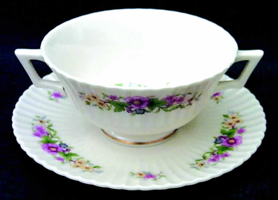 Sonnet Footed Cream Soup Bowl & Saucer Set by Lenox-1