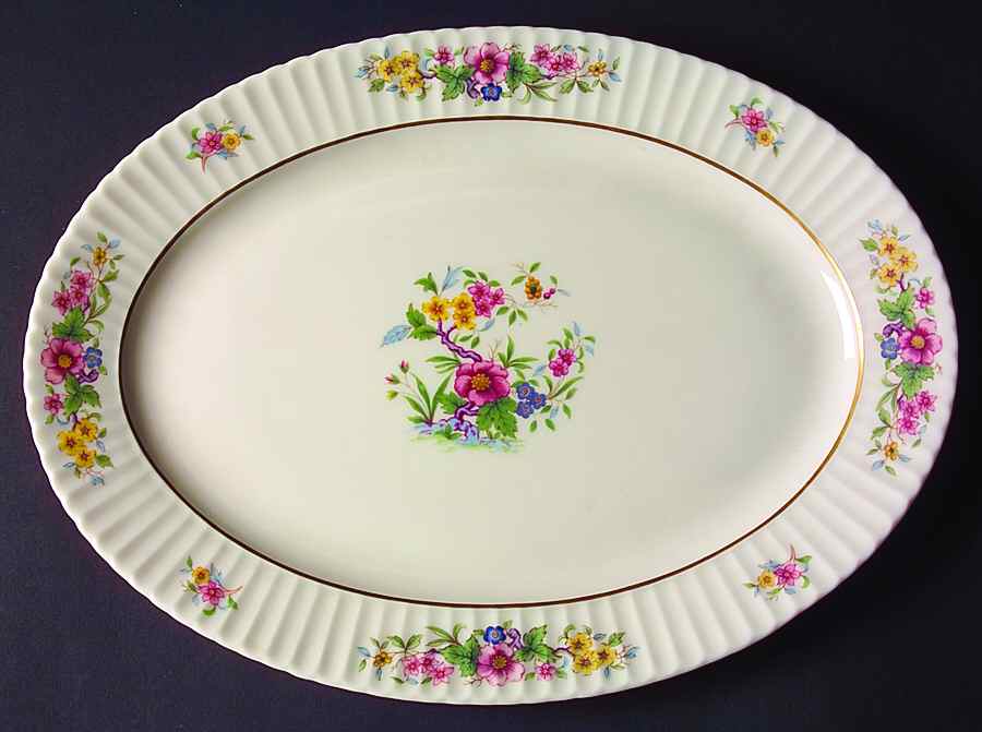 Sonnet 13" Oval Serving Platter by Lenox-1