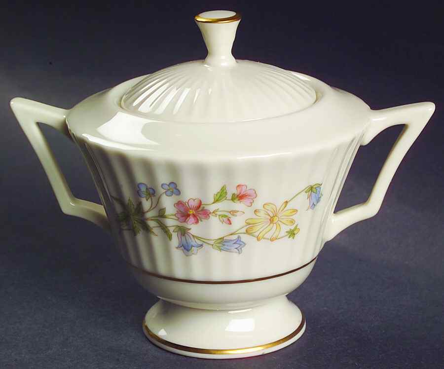 Spring Bouquet Sugar Bowl & Lid by Lenox-1