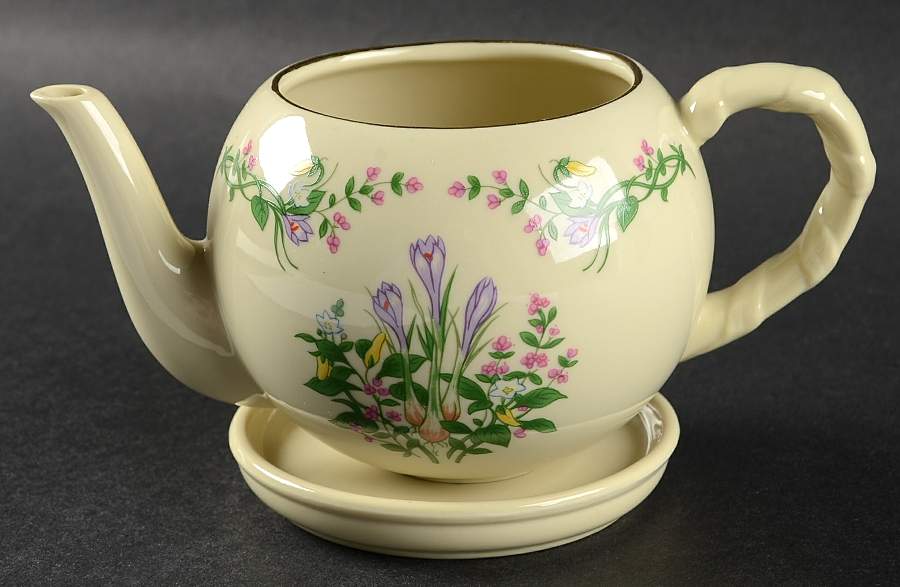 Spice Garden (Giftware) Teapot Flower Pot & Underplate by Lenox-1