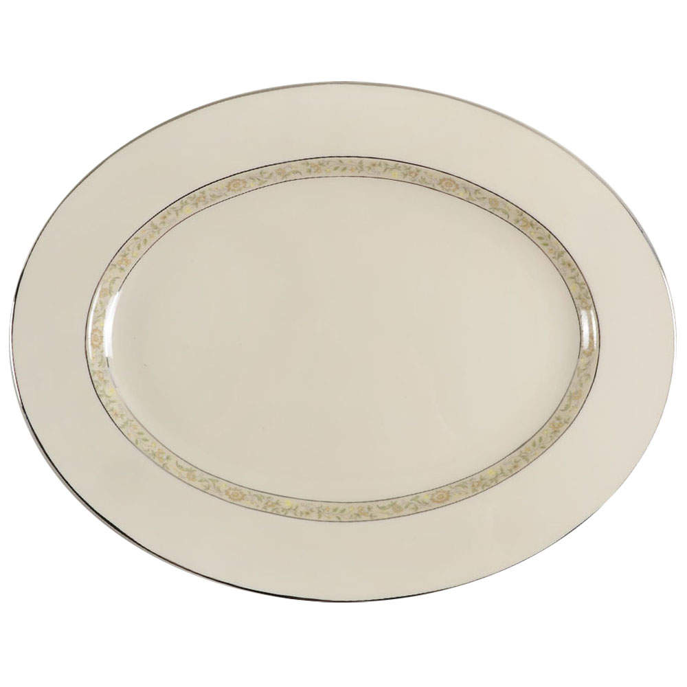 Springdale (Platinum Trim) 13" Oval Serving Platter by Lenox-1
