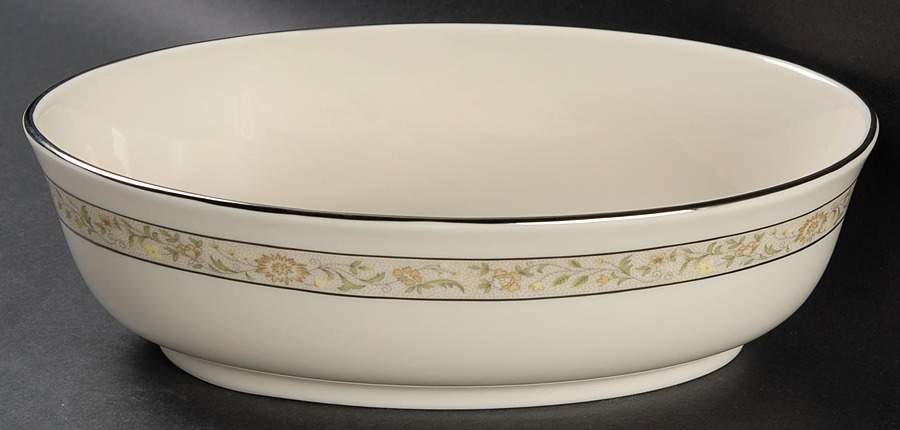 Springdale (Platinum Trim) 9" Oval Vegetable Bowl by Lenox-1