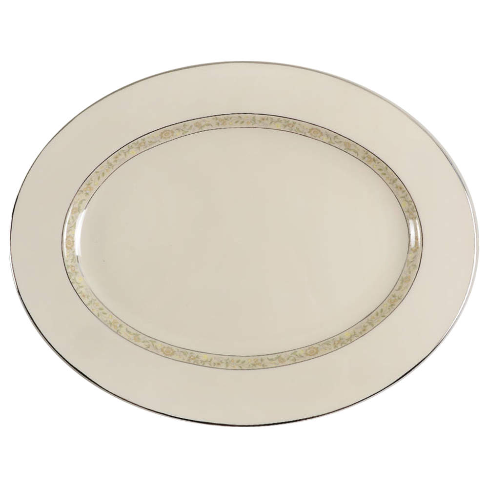 Springdale (Platinum Trim) 15" Oval Serving Platter by Lenox-1
