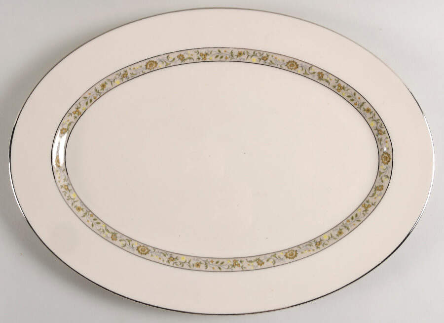 Springdale (Platinum Trim) 16" Oval Serving Platter by Lenox-1