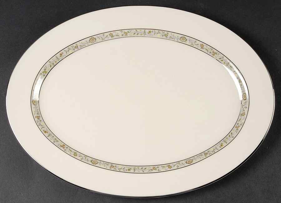 Springdale (Platinum Trim) 13" Oval Serving Platter by Lenox-1