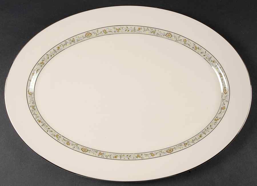 Springdale (Platinum Trim) 17" Oval Serving Platter by Lenox-1