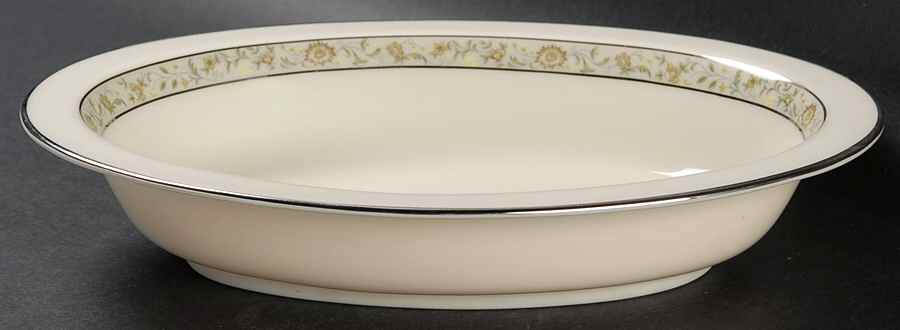 Springdale (Platinum Trim) 8" Oval Vegetable Bowl by Lenox-1