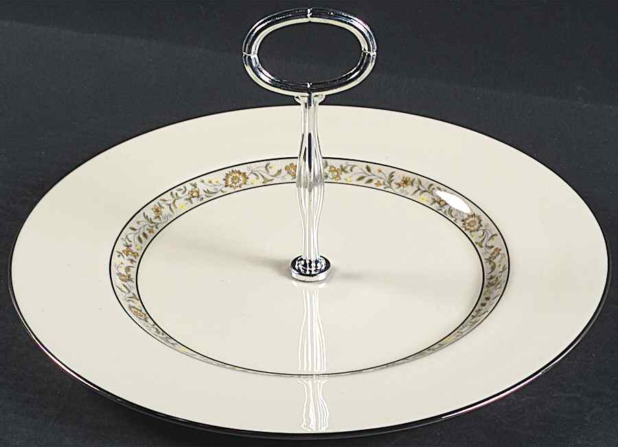 Springdale (Platinum Trim) Round Serving Plate with Center Handle (Dp) Hc by Lenox-1