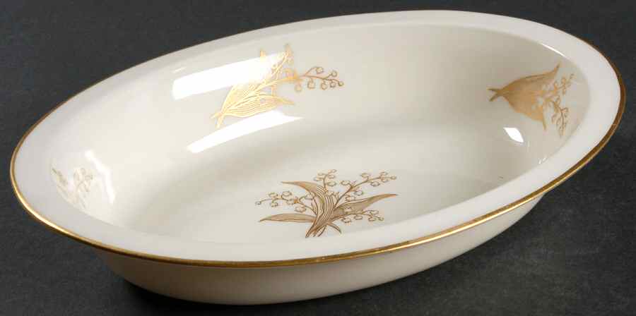 Springdale (Gold Trim) 9" Oval Vegetable Bowl by Lenox-1