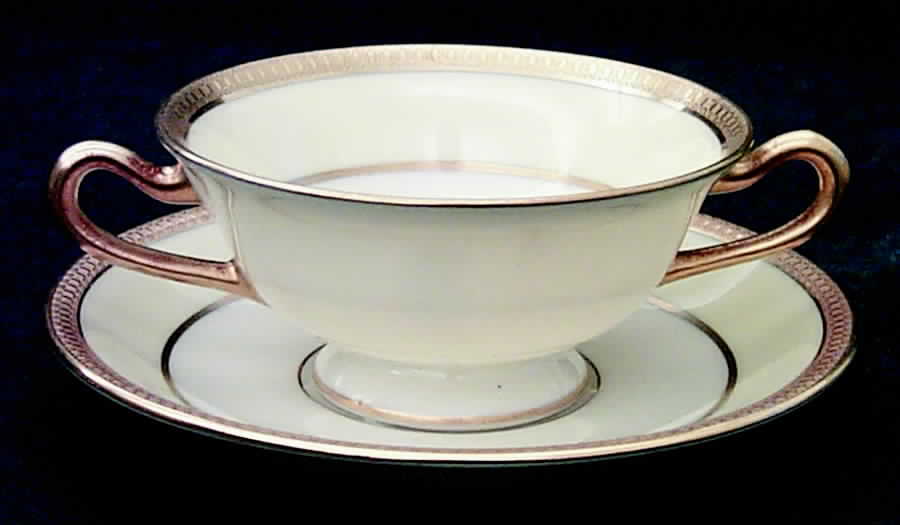 Springfield Footed Cream Soup Bowl & Saucer Set by Lenox-1
