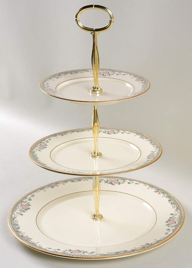 Spring Vista 13 7/8"-14 1/4" 3-Tiered Serving Tray(DP,SP,BB) HC by Lenox-1