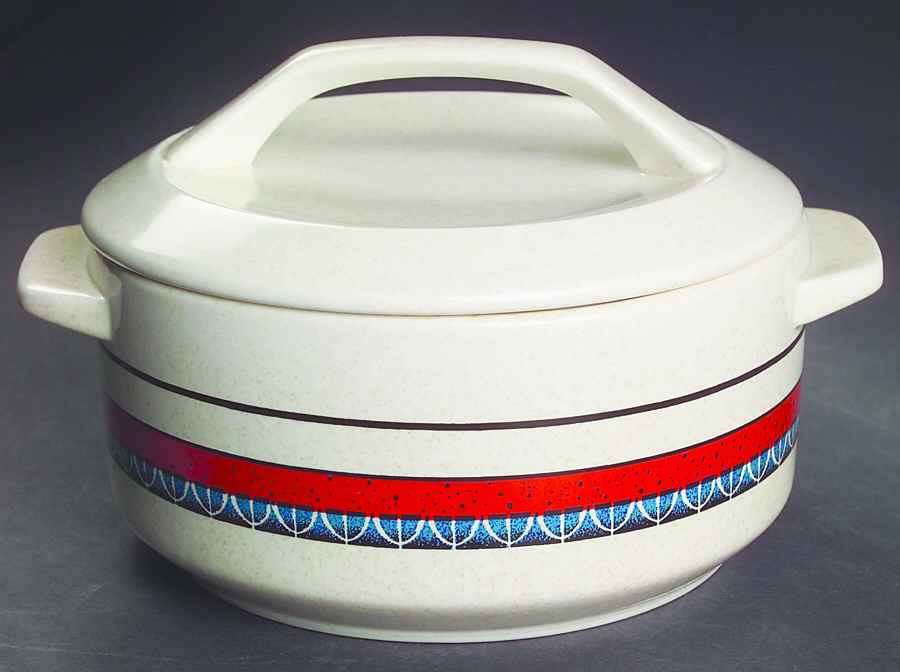Staccato Red and Blue 1.25 Qt Round Covered Casserole by Lenox-1
