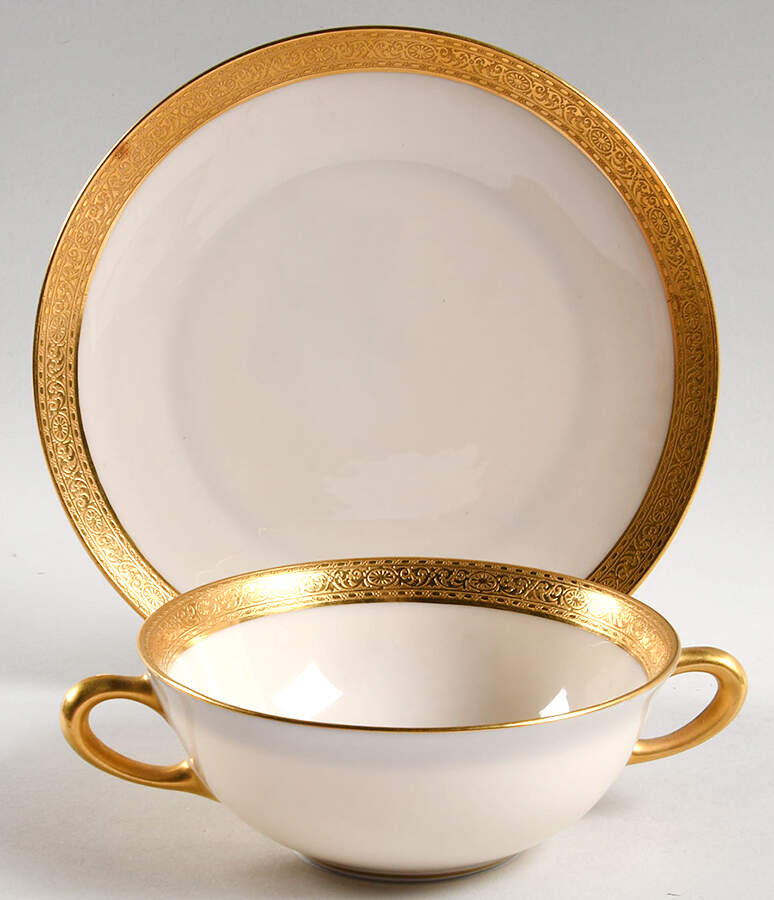 Stanford Flat Cream Soup Bowl & Dessert Plate/Saucer Set by Lenox-1