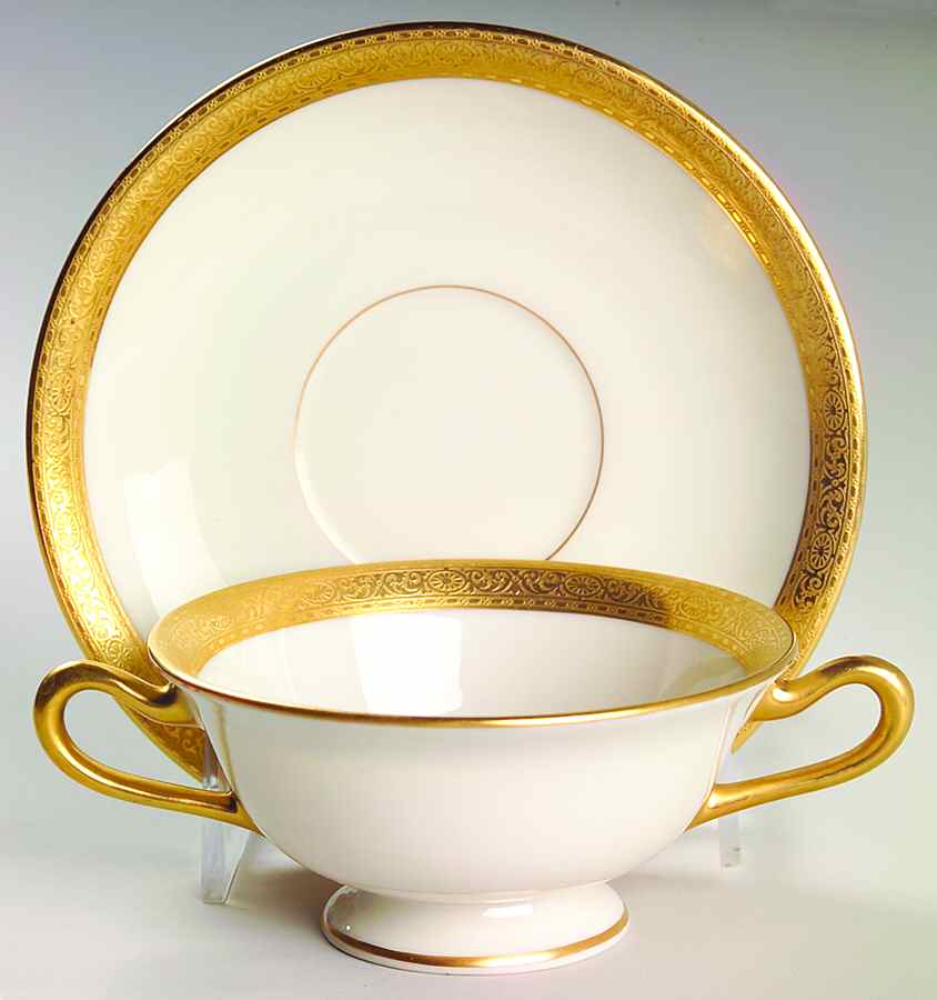 Stanford Footed Bouillon Cup & Saucer by Lenox-1