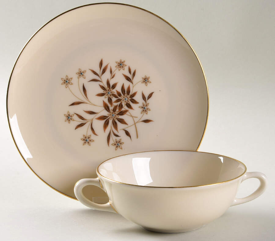 Starlight Flat Cream Soup Bowl & Dessert Plate/Saucer Set by Lenox-1