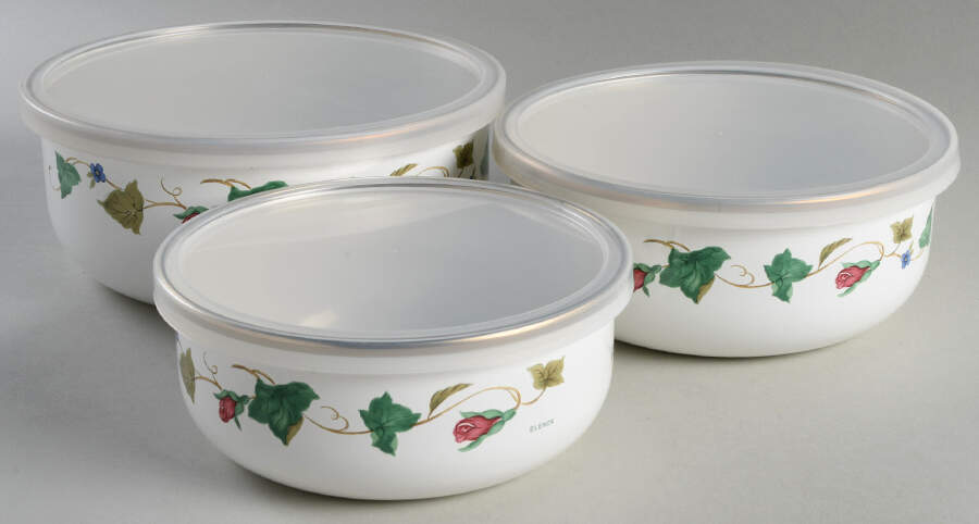 Summer Terrace 3 Pc Metal Bowl W/Plastic Lid (6", 7", 7 3/4") by Lenox-1