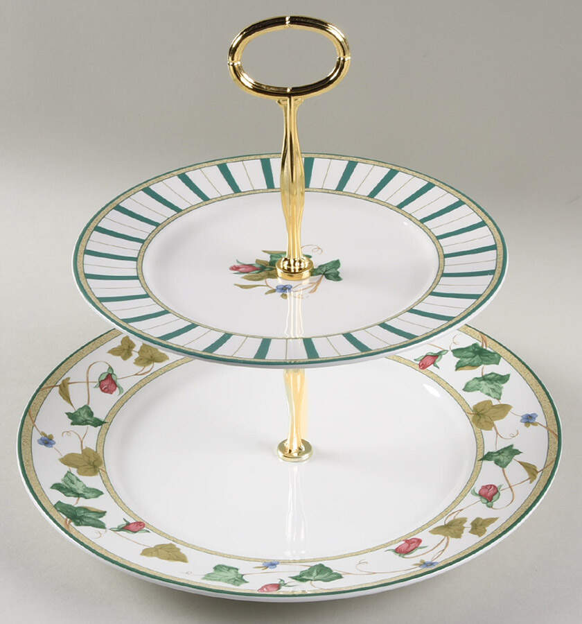 Summer Terrace 6 5/8"-10"  2 Tiered Serving Tray (Dp, Sp) HC by Lenox-1