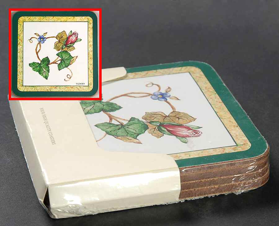 Summer Terrace (4 Pc) Cork Back Square Coaster Set by Lenox-1