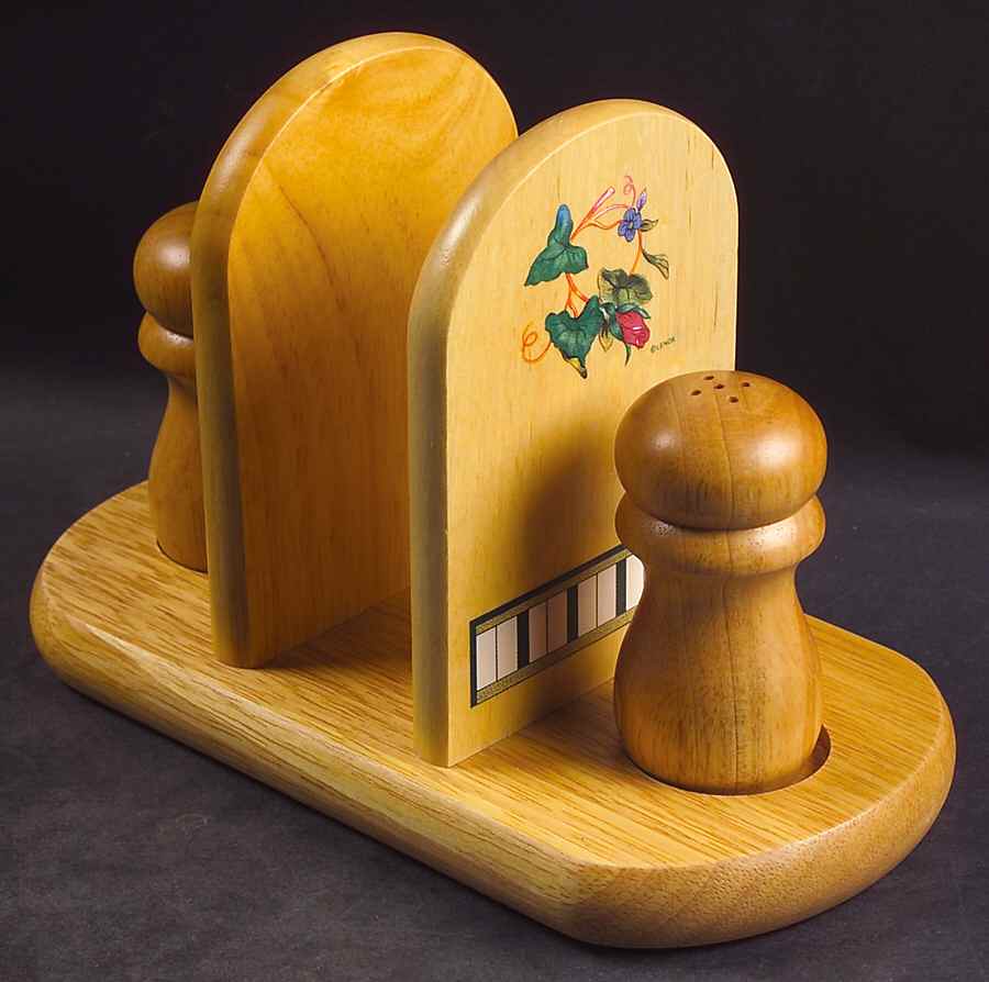 Summer Terrace All Wood Napkin, Salt and Pepper Set with Tray by Lenox-1