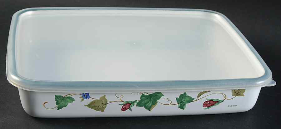 Summer Terrace 1" Rectangular Metal Baker with Plastic Lid by Lenox-1