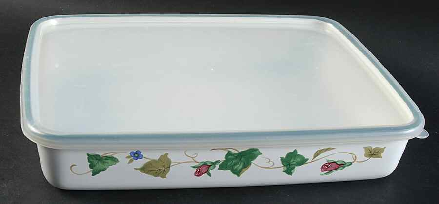 Summer Terrace 10" Rectangular Metal Baker W/Plastic Lid by Lenox-1