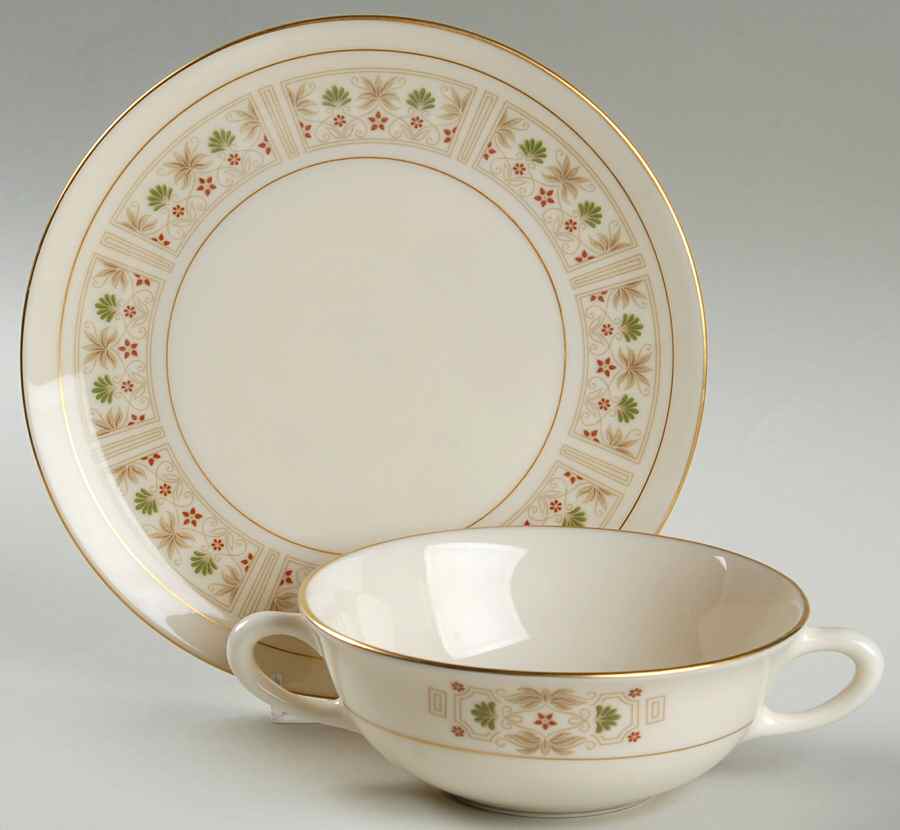 Tableau Flat Cream Soup Bowl & Saucer Set by Lenox-1