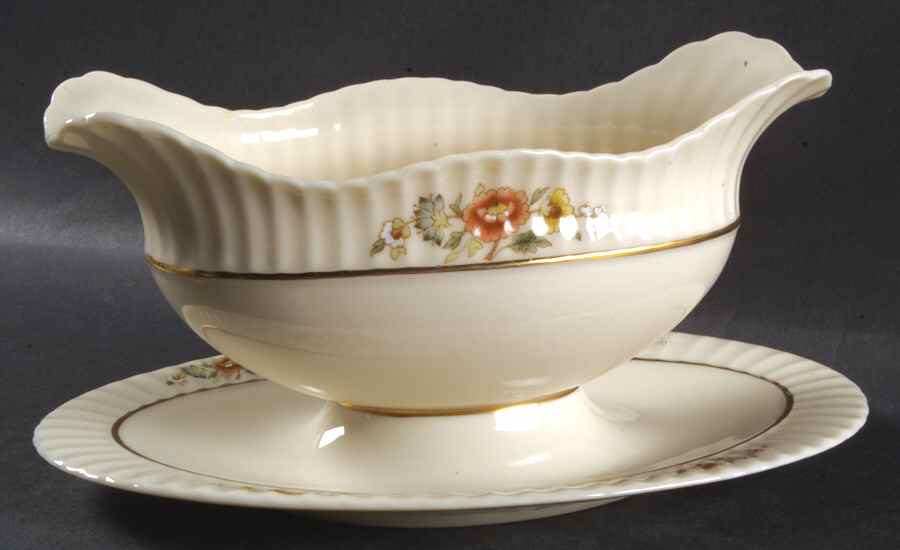 Temple Blossom Gravy Boat with Attached Underplate by Lenox-1