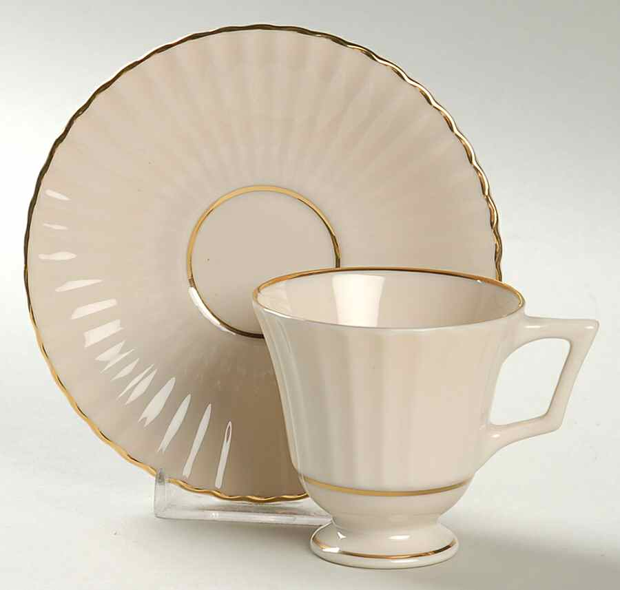 Temple Gold (Temple Collection) Footed Demitasse Cup & Saucer Set by Lenox-1