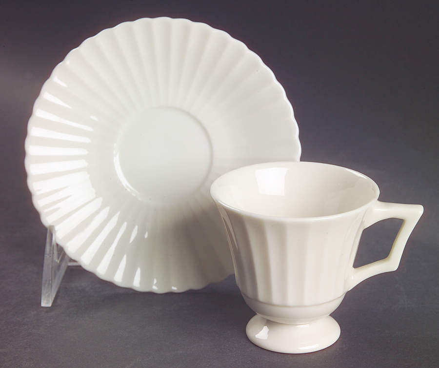 Temple Off White Footed Demitasse Cup & Saucer Set by Lenox-1