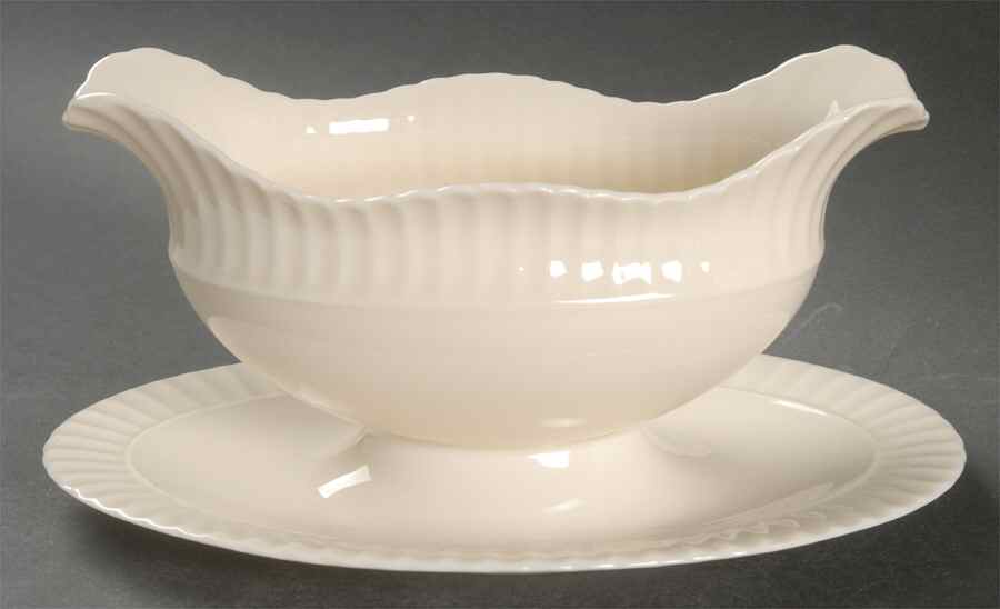 Temple Off White Gravy Boat with Attached Underplate by Lenox-1