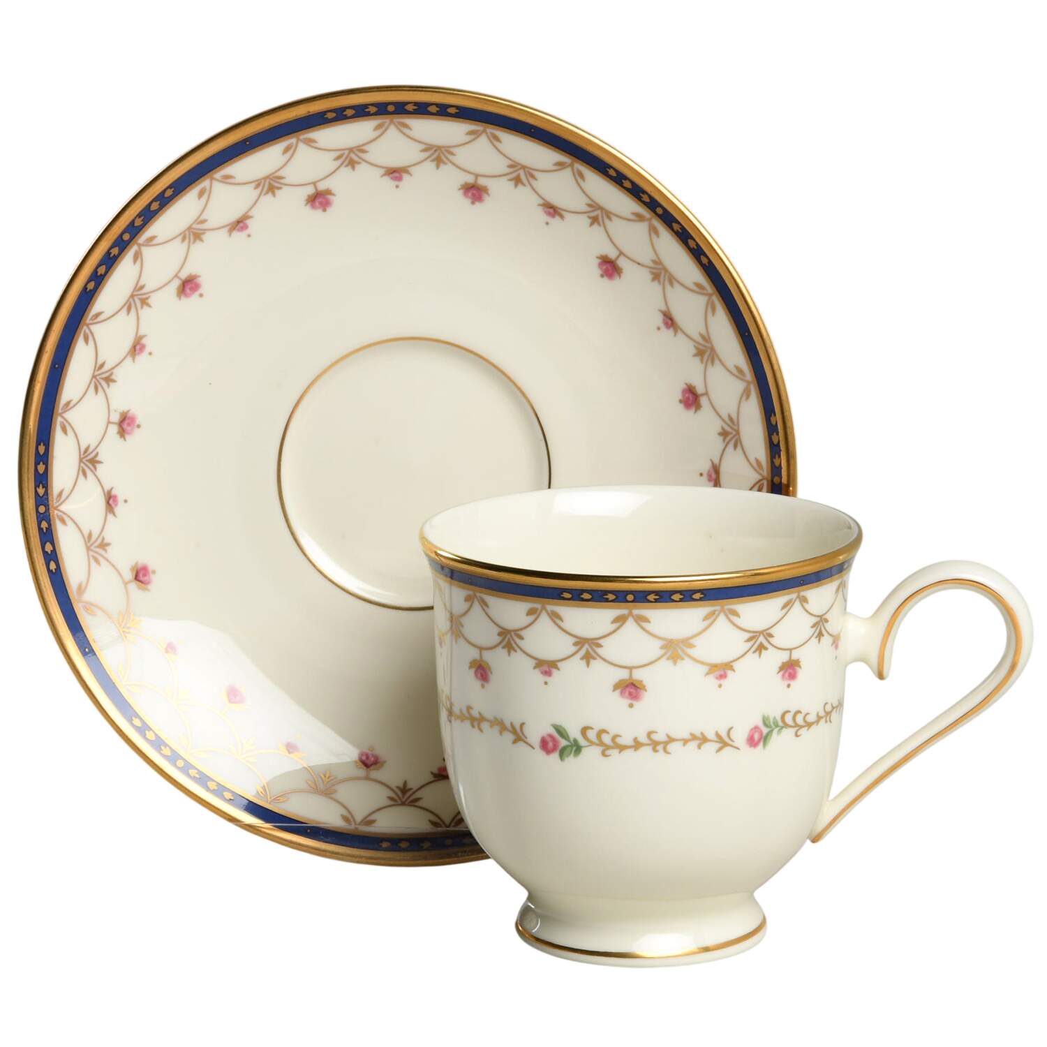 Terrace Rose Footed Cup & Saucer Set by Lenox-1