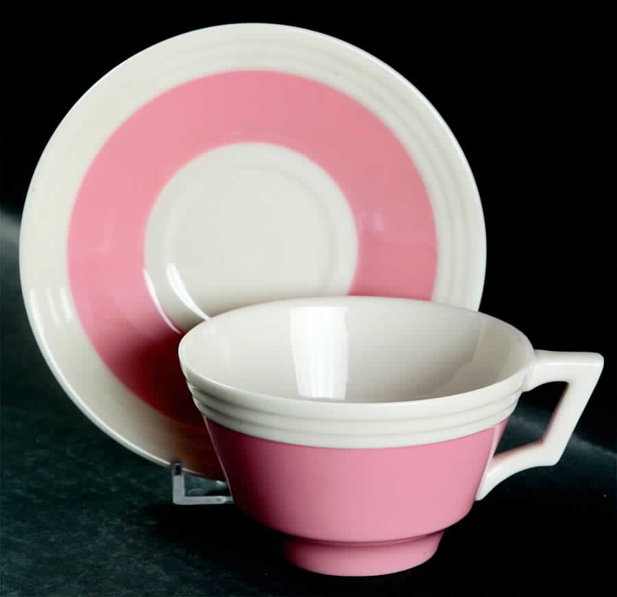 Three Step Coral Flat Cup & Saucer Set by Lenox-1