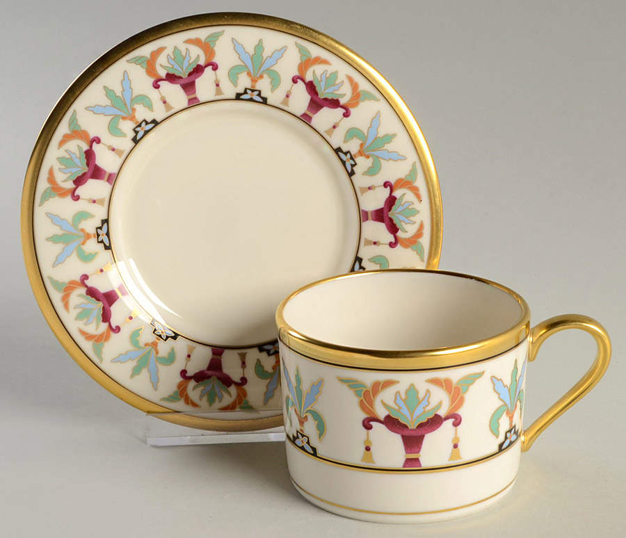 Tosca Flat Cup & Saucer Set by Lenox-1