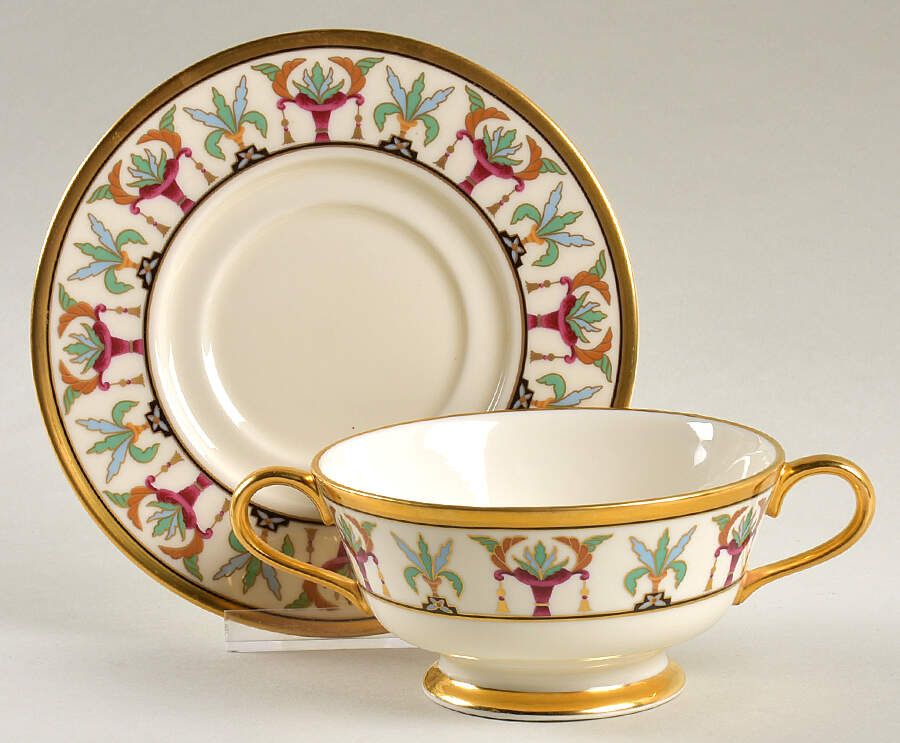 Tosca Footed Cream Soup Bowl & Saucer Set by Lenox-1