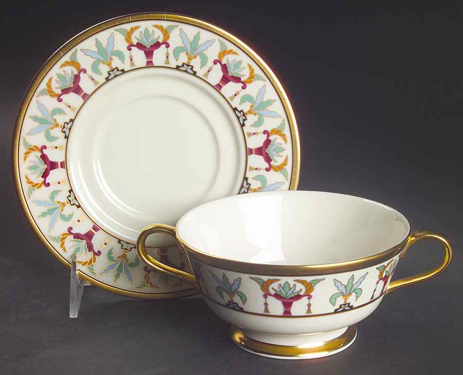 Tosca Footed Cream Soup Bowl & Saucer Set by Lenox-1