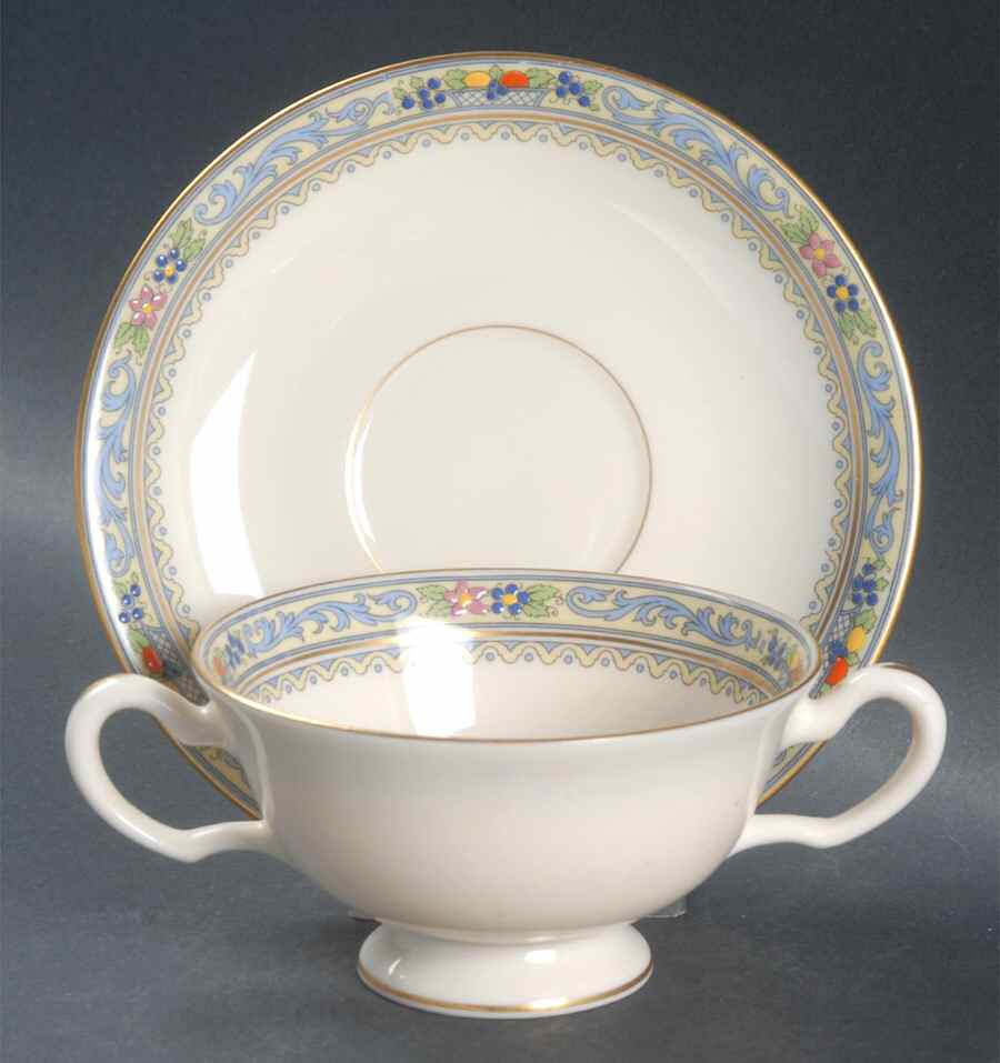 Trent Footed Bouillon Cup & Saucer by Lenox-1