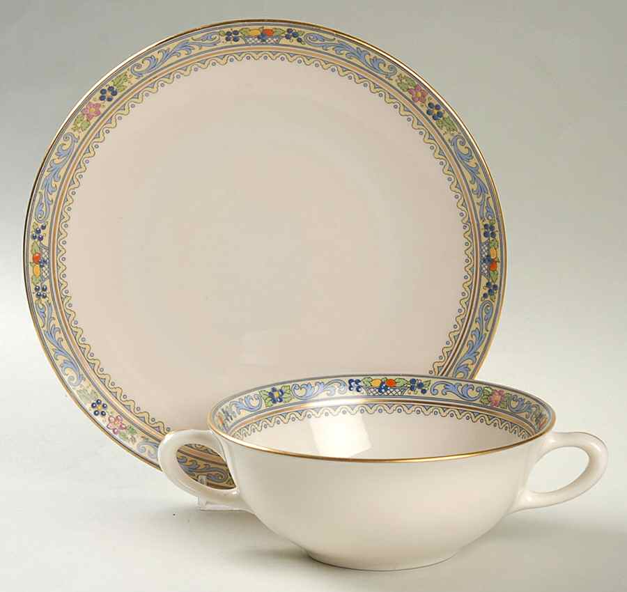 Trent Flat Cream Soup Bowl & Saucer Set by Lenox-1