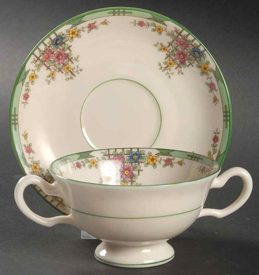 Trellis Footed Bouillon Cup & Saucer by Lenox-1