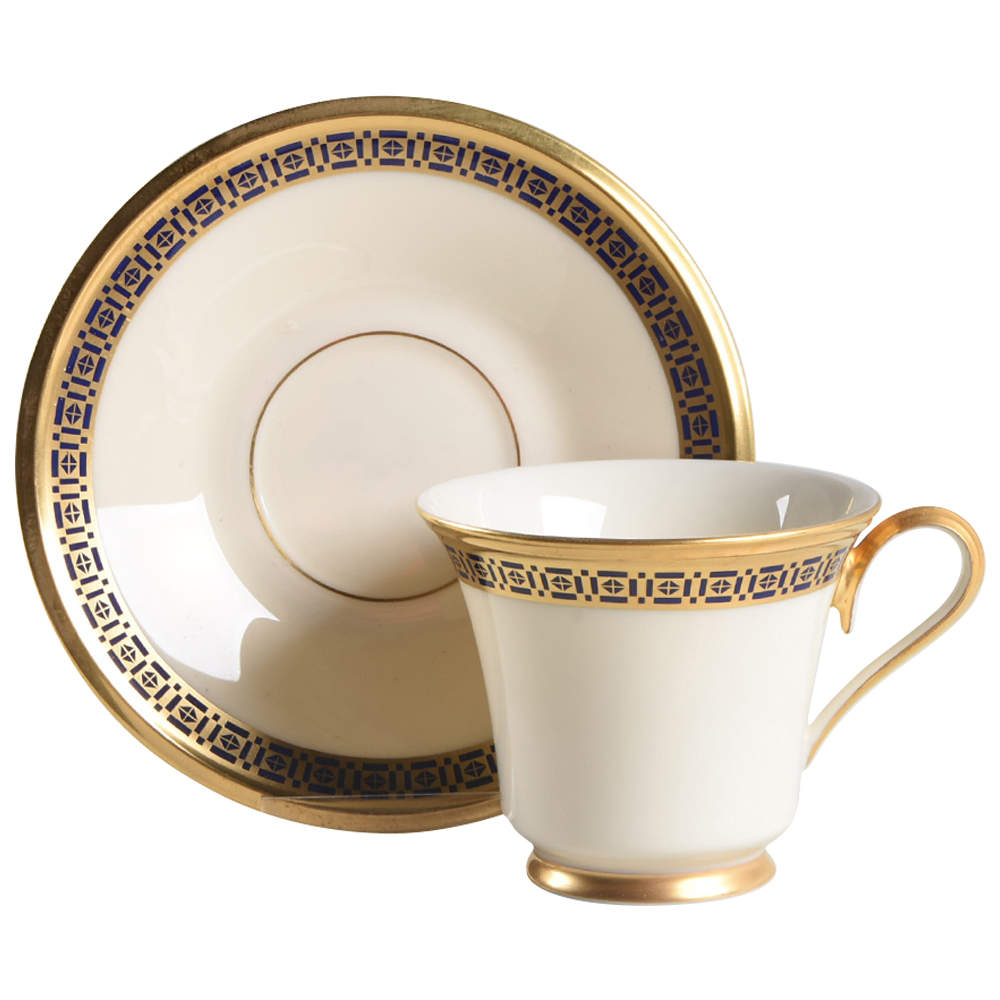 Tudor Footed Cup & Saucer Set by Lenox-1